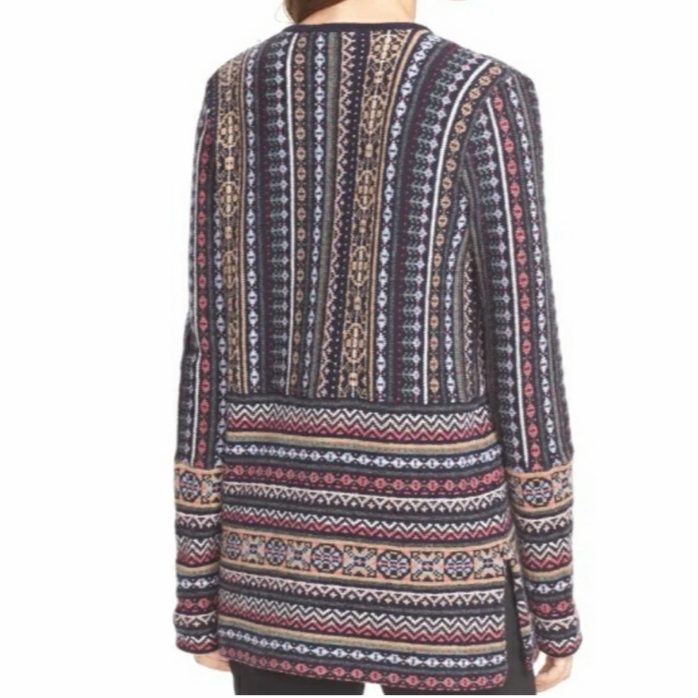 Tory Burch Fair Isle Alpaca Wool V-Neck Boho Tunic Sweater sz S Apres Ski Lodge - Picture 9 of 16